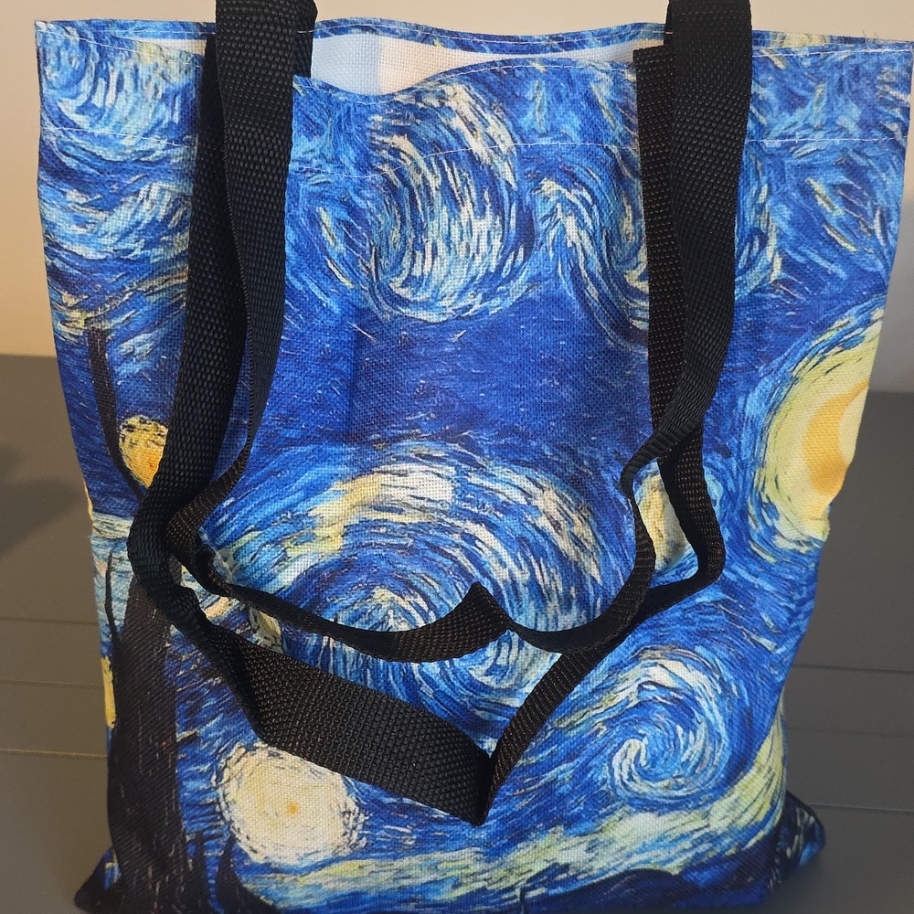 STARRY NIGHT Print Tote, Cosmetic Pouch, Compact Mirror, and Purse Hook Bundle - Picture 7 of 9
